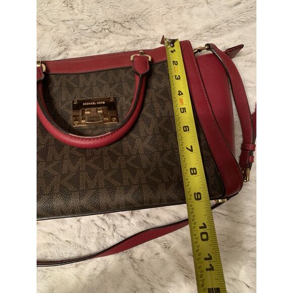 Michael Kors Purse Burgundy And Chocolate - Picture 11 of 13